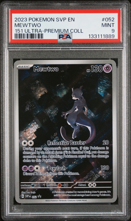 2023 Pokemon Svp En-Sv Black Star Promo 052 Mewtwo 151 Ultra-Premium Coll - PSA 9