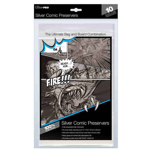 Ultra Pro: UP15279 Silver Comic Preserver 7-1/4" X 10-1/2" - 10ct