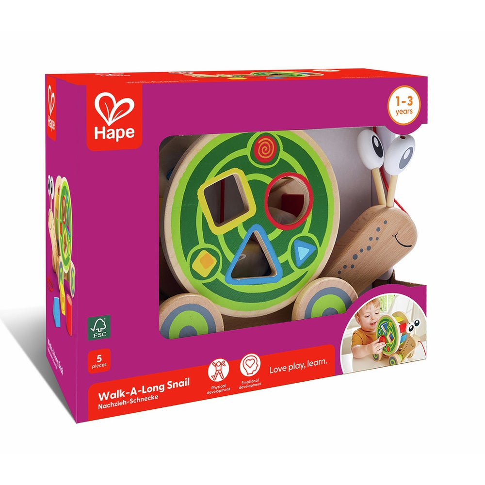 Hape - Push & Pull: Walk-A-Long Snail