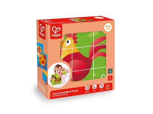 Hape - Puzzles: Farm Animal Block Puzzle