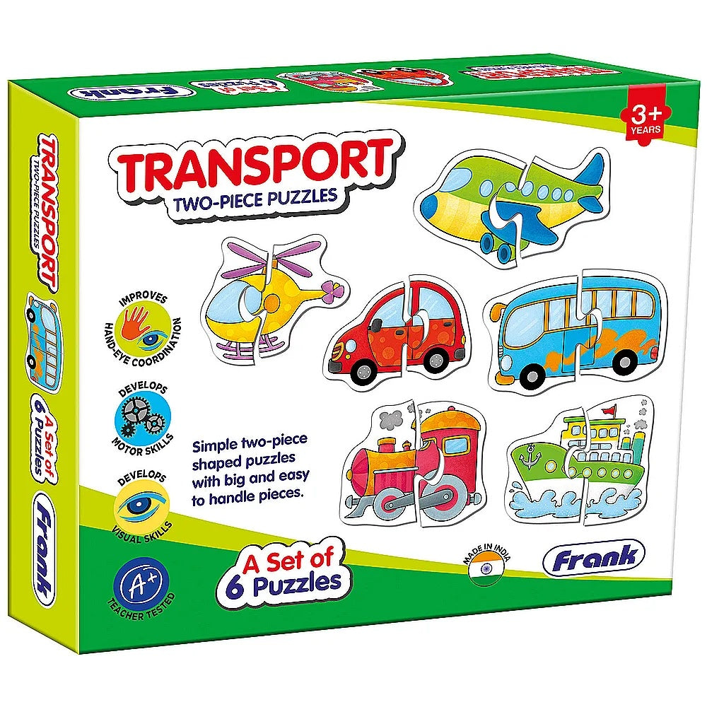 6pk 2pce Puzzles - 2 Asst (Animals - Transport)