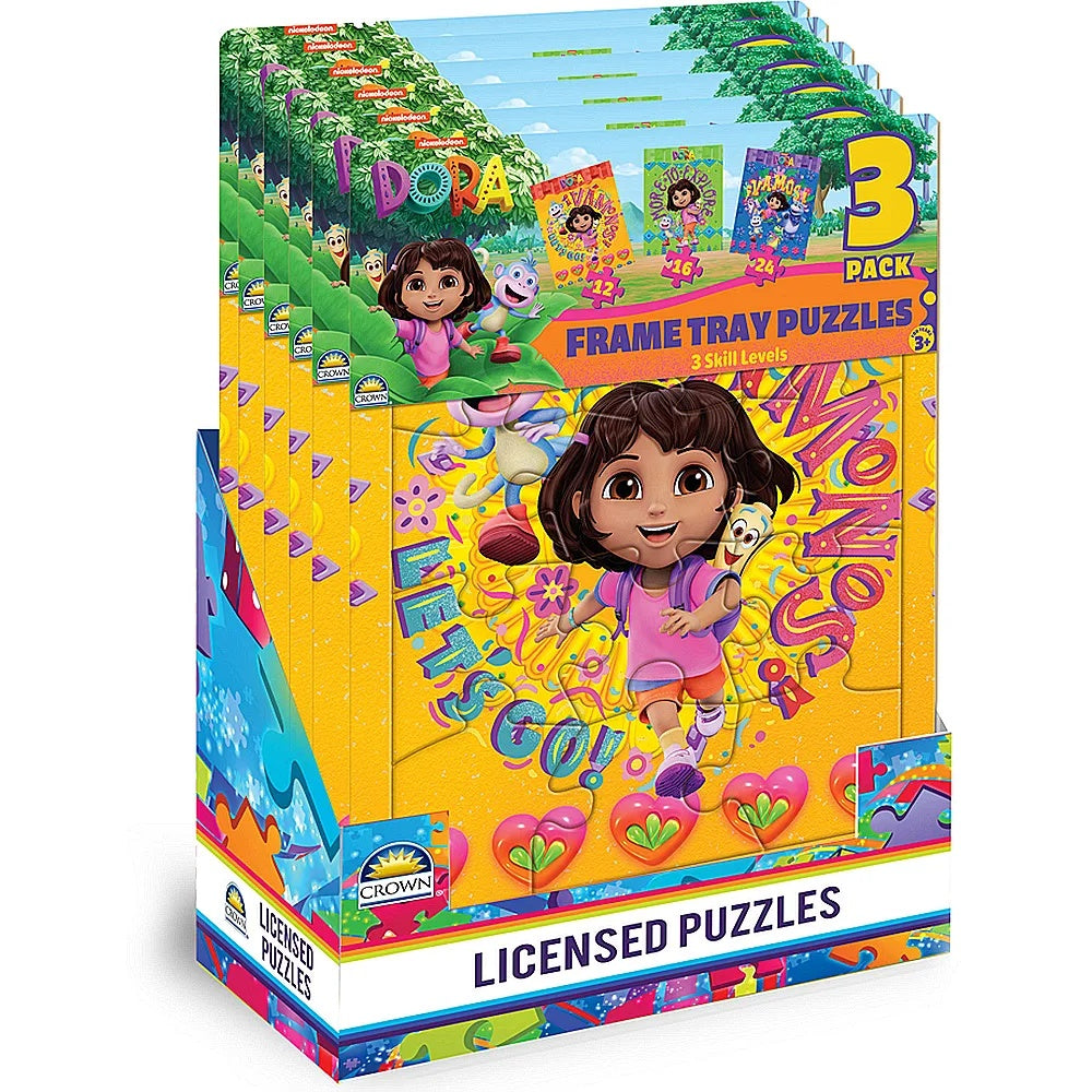 Dora 3pk Frame Tray Puzzles