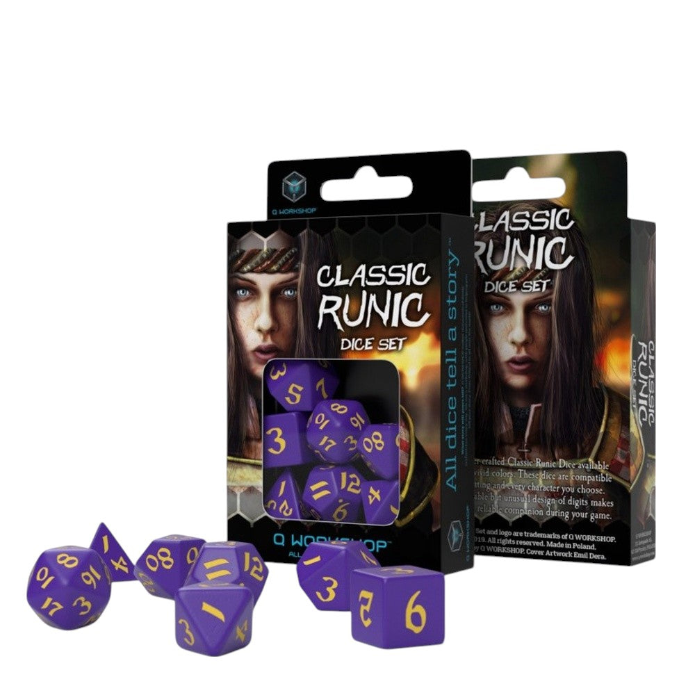 Q Workshop: Classic Runic Purple & yellow Dice (7)