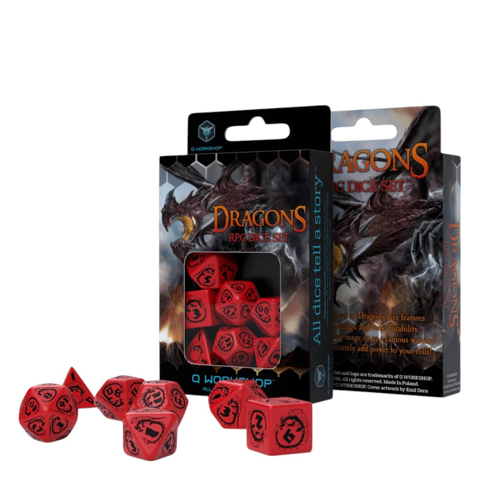 Q Workshop: Dragons Red & black Dice Set