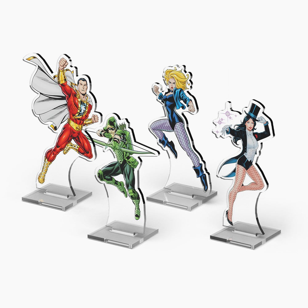 Cryptozoic: DC 2DZ Acrylic Standees: Pack 3 (Shazam! - Green Arrow - Black Canary - Zatanna)