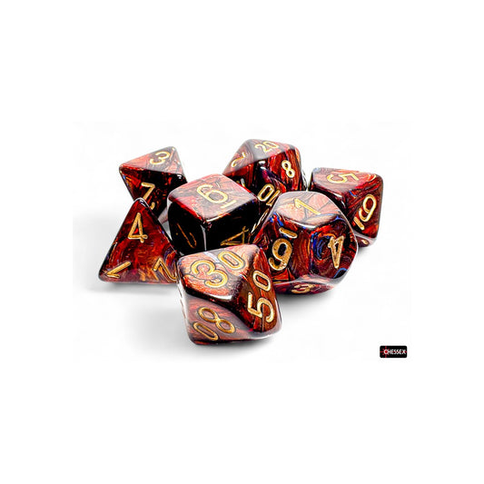 CHX 22419 Scarab Mega-hedral Blue Blood/gold 7-Die Set