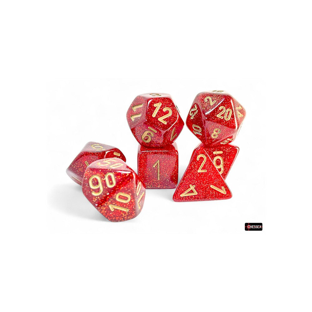 CHX 22504 Glitter Mega-hedral Ruby/gold 7-Die Set