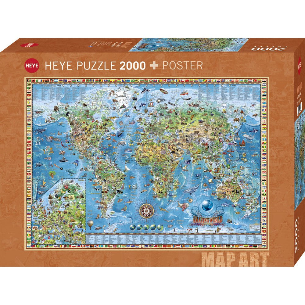 Puzzle - Heye - Map Art; Amazing World 2000Pc