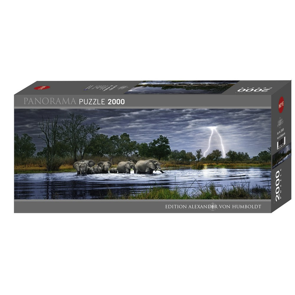 Puzzle - Heye - Panorama; Herd Elephants 2000P