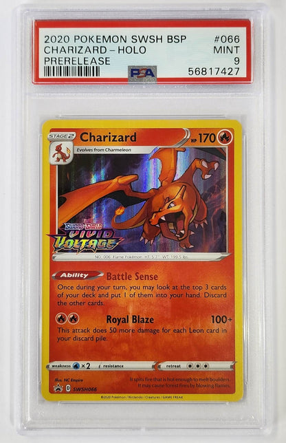 2020 Pokemon Swsh Black Star Promo 066 Charizard-Holo Prerelease - PSA 9