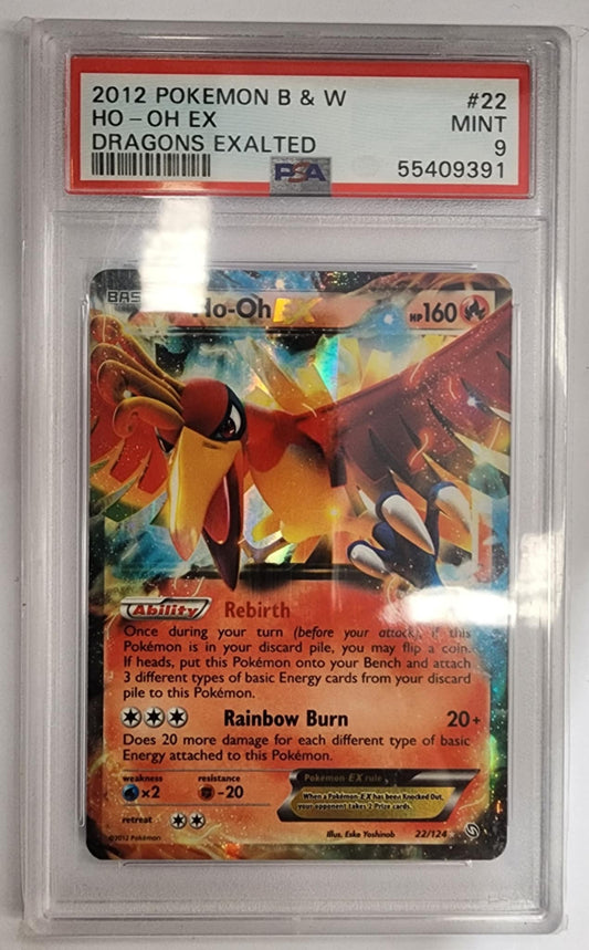 2012 Pokemon Black & White Dragons Exalted - Ho-Oh Ex - 22 - PSA 9