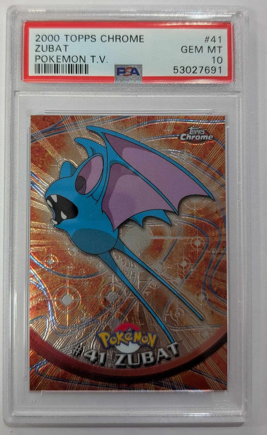 2000 Topps Chrome Pokemon T.V. 41 Zubat Pokemon T.V. - PSA 10
