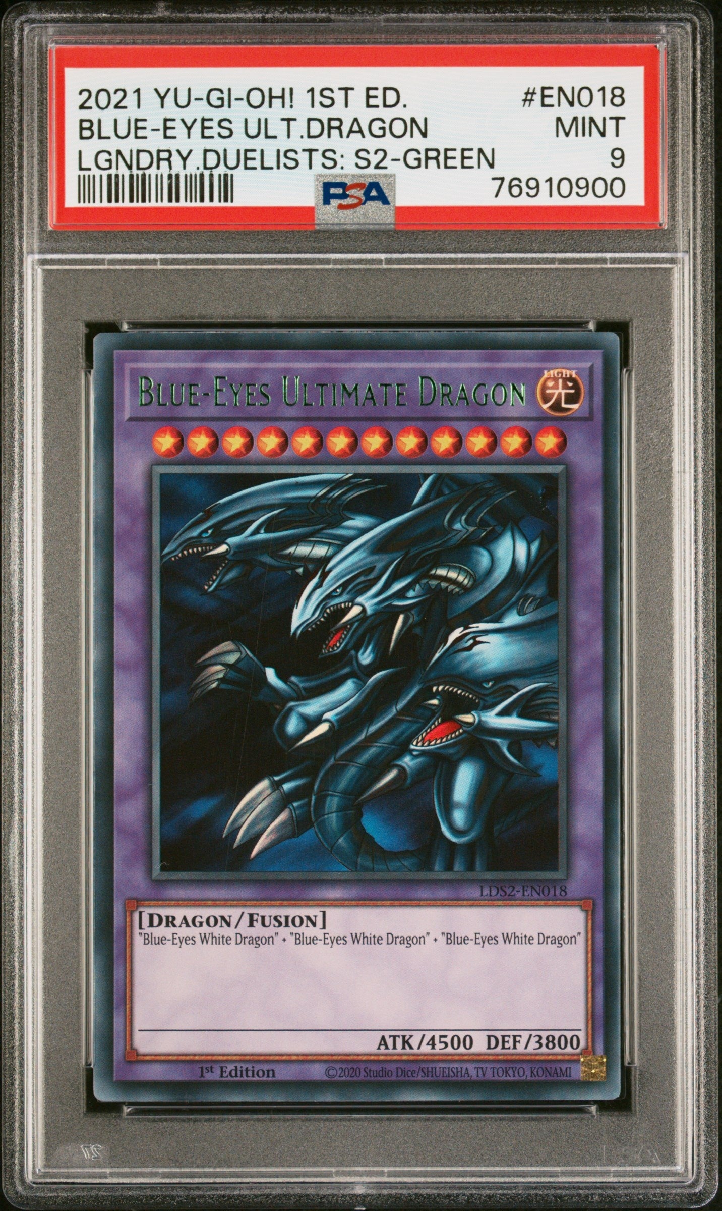 2021 Yu-Gi-Oh! Legendary Duelists: Season 2 En018 Blue-Eyes Ult.Dragon Lgndry.Duelists: S2-Green - PSA 9