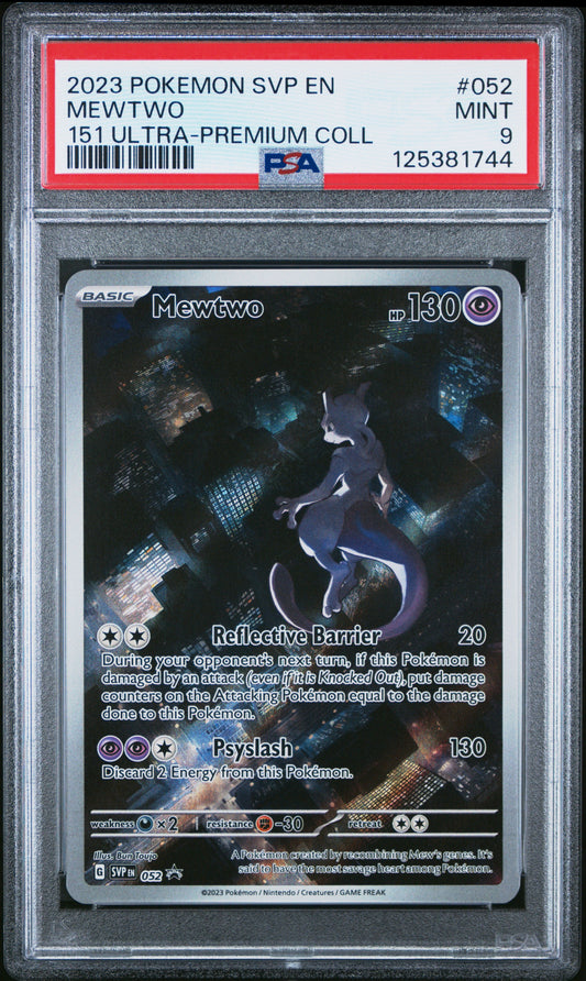 2023 Pokemon Svp En-Sv Black Star Promo 052 Mewtwo 151 Ultra-Premium Coll - PSA 9