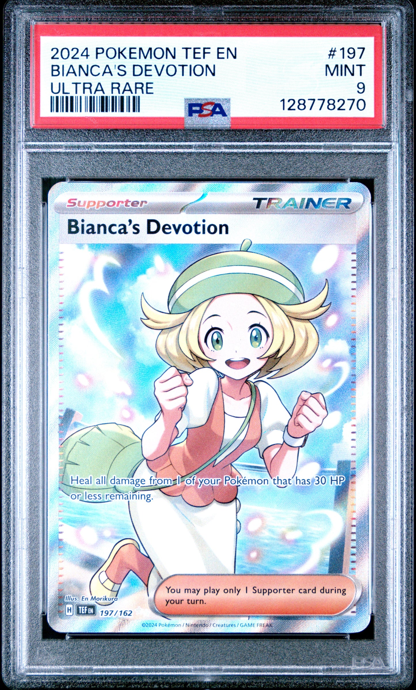 2024 Pokemon Tef En-Temporal Forces 197 Bianca's Devotion Ultra Rare - PSA 9