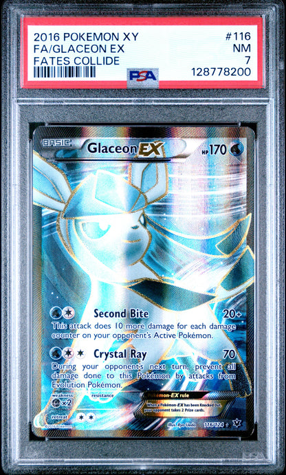 2016 Pokemon Xy Fates Collide 116 Glaceon Ex - PSA 7