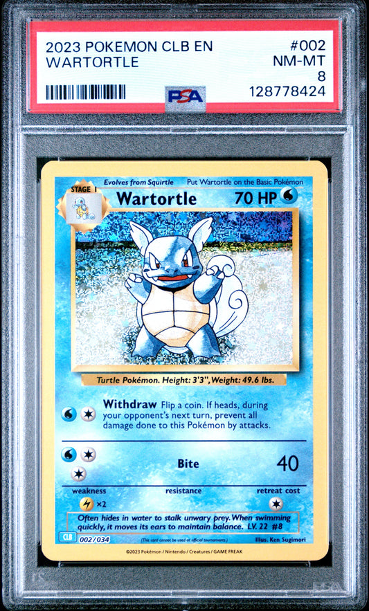 2023 Pokemon Clb-Trading Card Game Classic Blastoise & Suicune Ex Deck 002 Wartortle - PSA 8