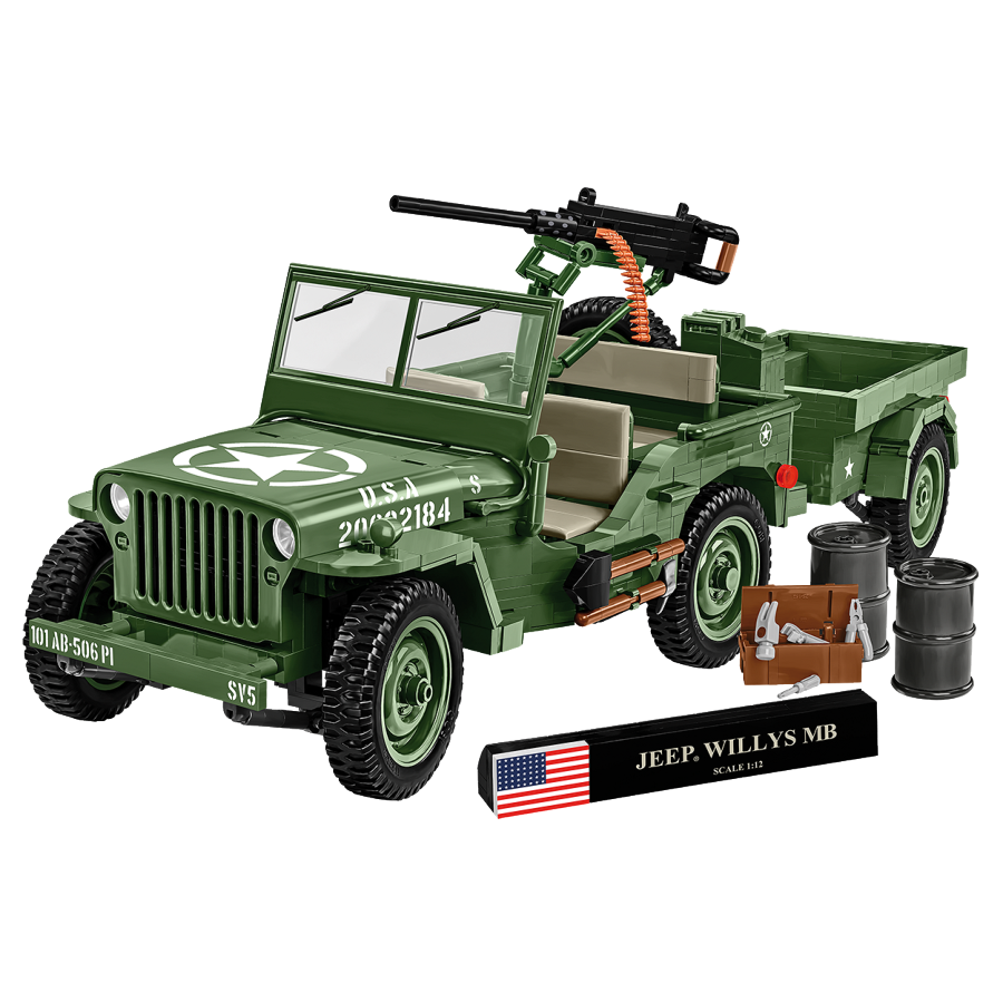 World War 2 - Willys MB + Trailer Exclusive (1580 Pcs)