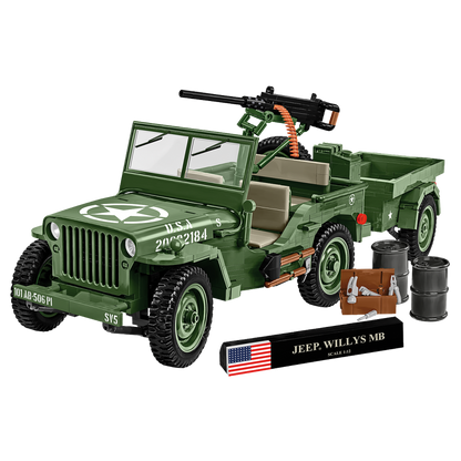 World War 2 - Willys MB + Trailer Exclusive (1580 Pcs)