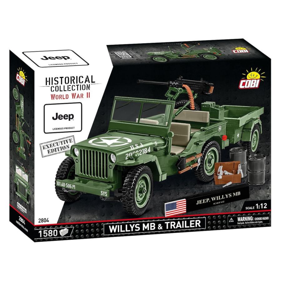 World War 2 - Willys MB + Trailer Exclusive (1580 Pcs)