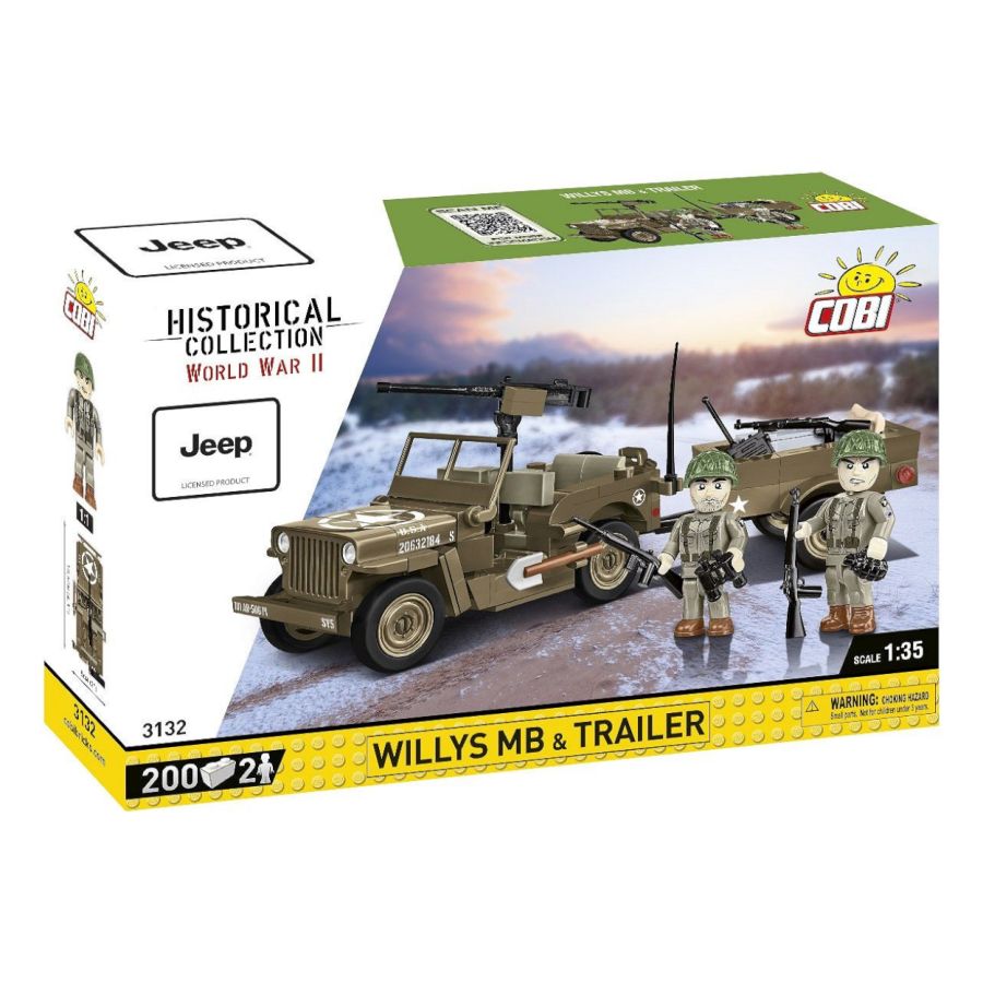 World War 2 - Willys MB & Trailer (200 Pcs)