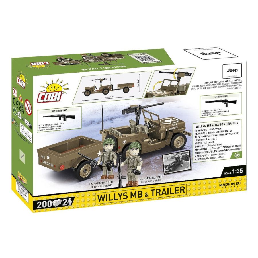 World War 2 - Willys MB & Trailer (200 Pcs)