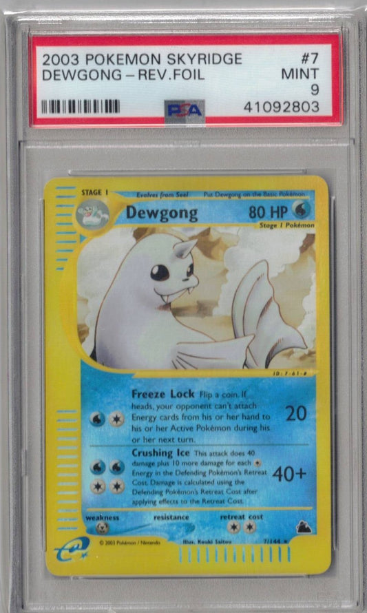2003 Pokemon Skyridge 7 Dewgong-Rev.Foil - PSA 9