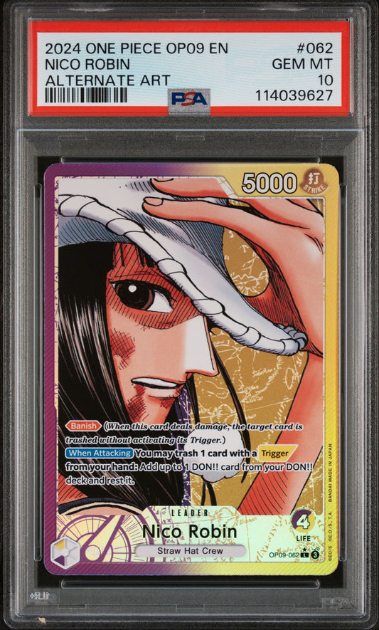 2024 One Piece Op09-Emperors In The New World 062 Nico Robin Alternate Art - PSA 10