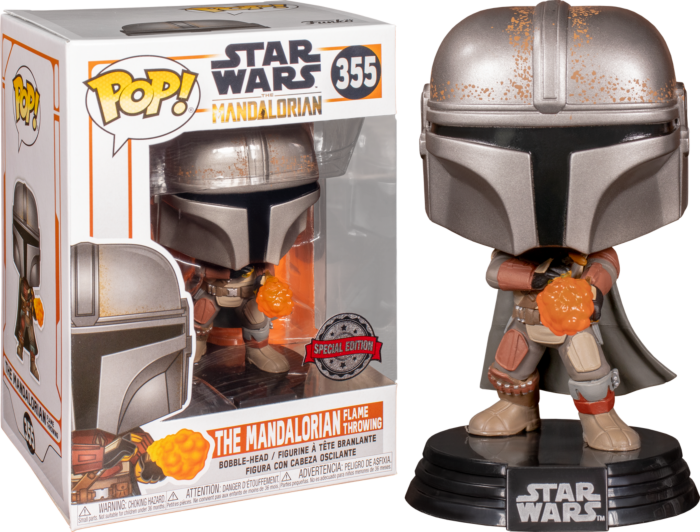 Star Wars: The Mandalorian - The Mandalorian Flame Throwing Metallic US Exclusive Pop! Vinyl #355
