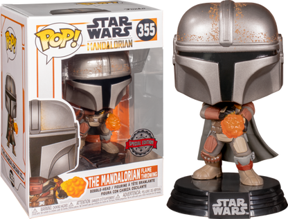 Star Wars: The Mandalorian - The Mandalorian Flame Throwing Metallic US Exclusive Pop! Vinyl #355