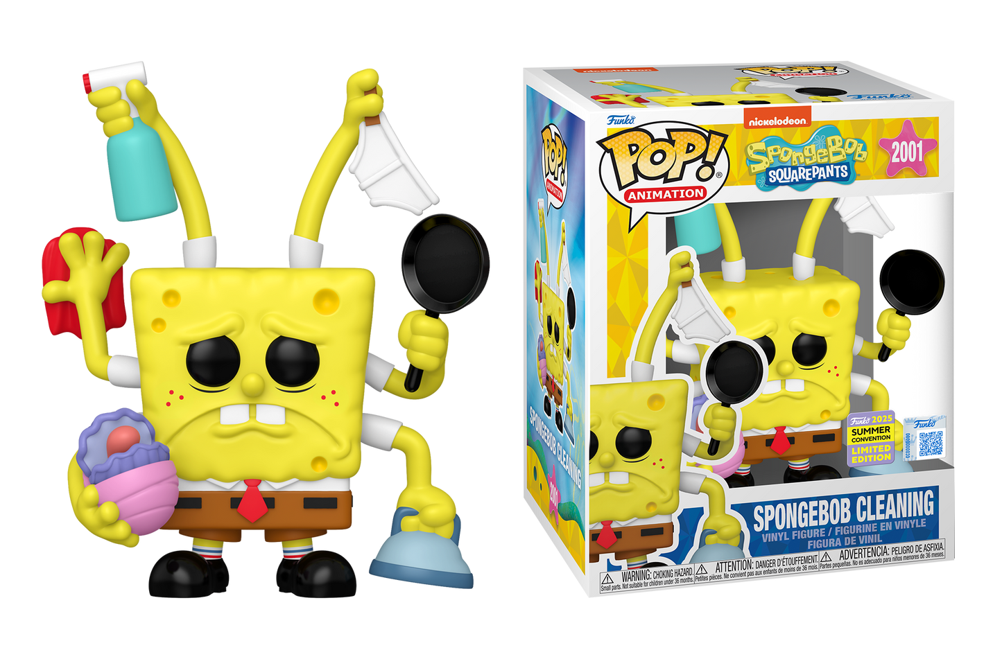 Spongebob - Spongebob Cleaning (Six Arms) SDCC 2025 Summer Convention Exclusive Pop! Premium