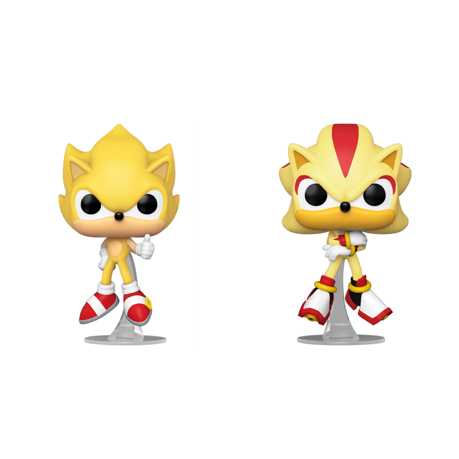 Sonic the Hedgehog - Super Sonic & Super Shadow US Exclusive Flocked Pop! Vinyl 2-Pack