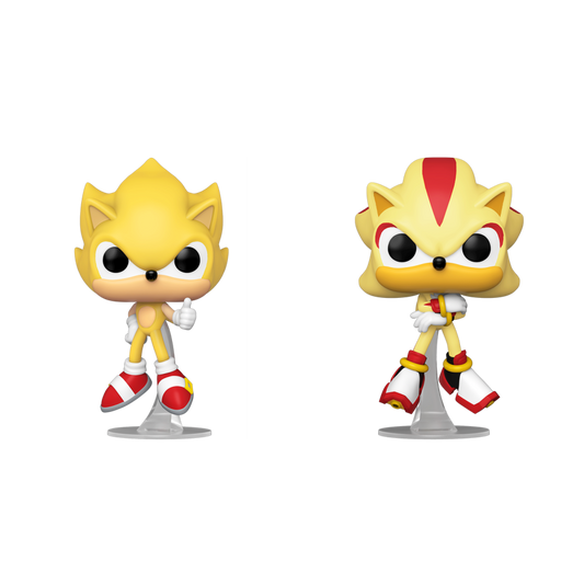 Sonic the Hedgehog - Super Sonic & Super Shadow US Exclusive Flocked Pop! Vinyl 2-Pack