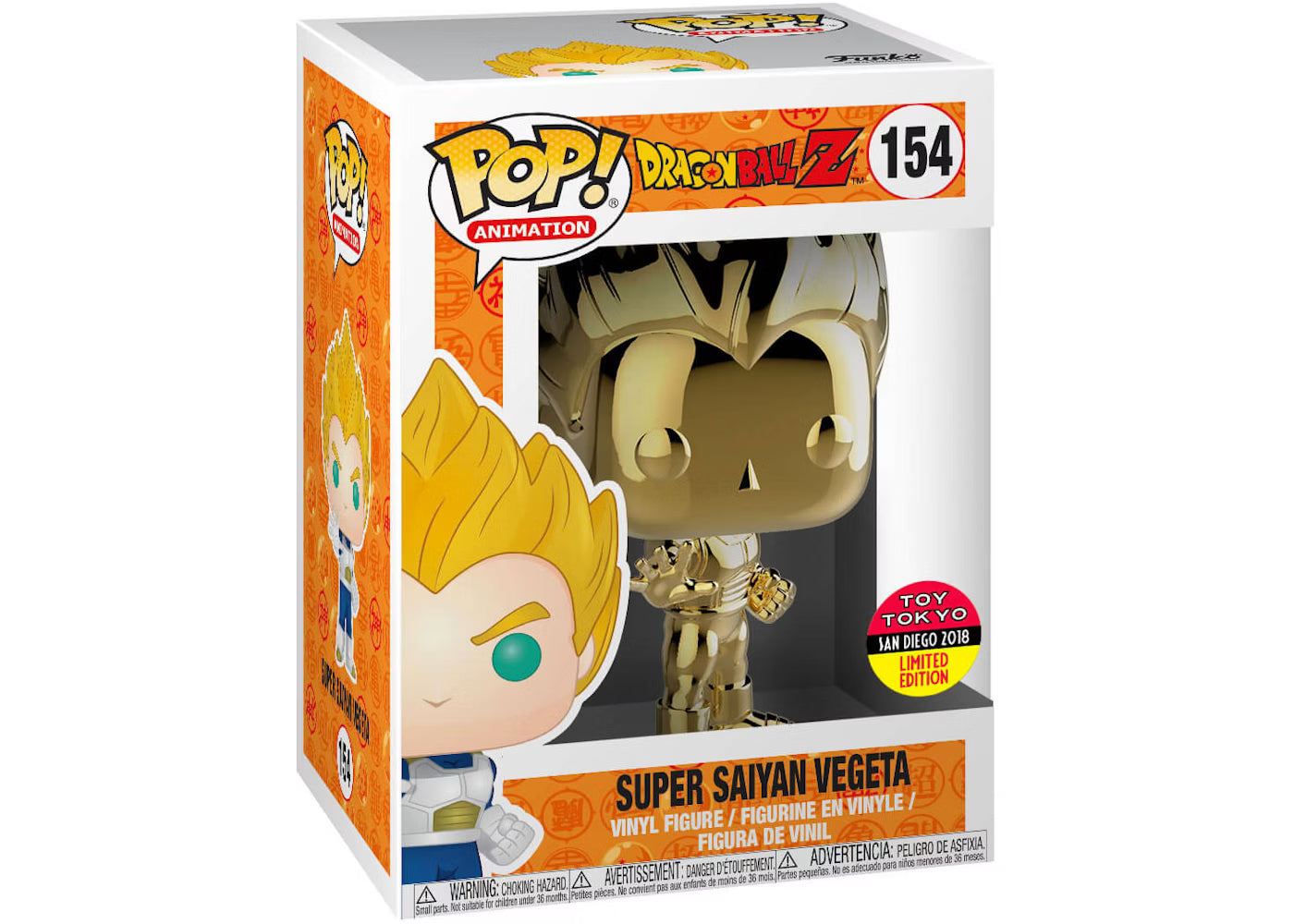 Dragon Ball Z - Vegeta (Super Saiyan) (Gold) 2018 Toy Tokyo Exclusive Pop! Vinyl #154