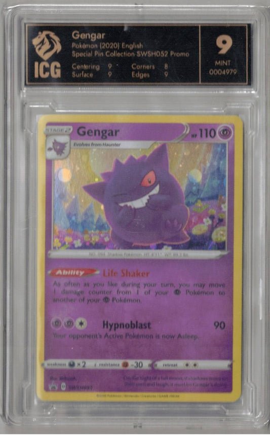 2020 Pokemon Special Pin Collection Promo SWSH052 Gengar Holo - ICG 9