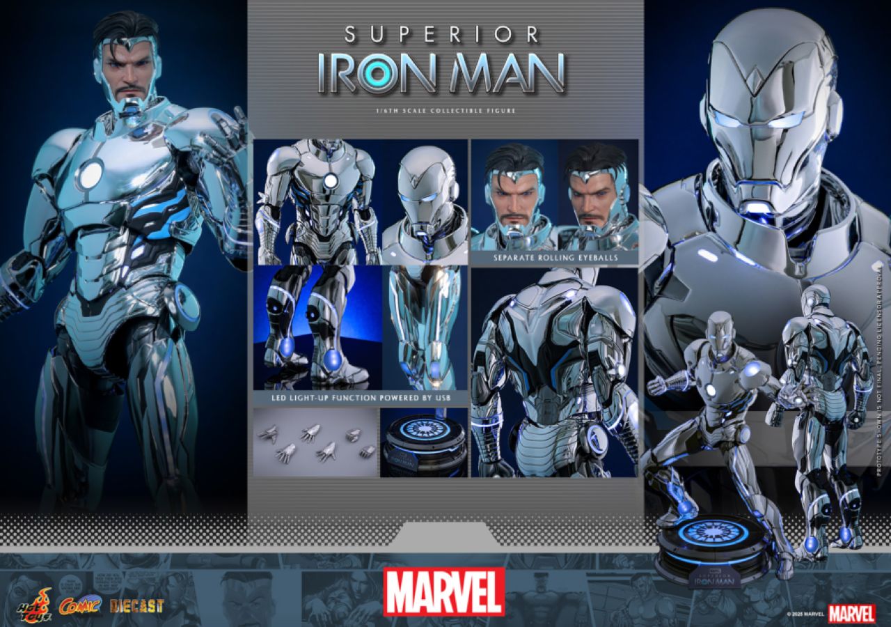 Iron Man - Superior Iron Man Diecast 1:6 Scale Collectable Action Figure