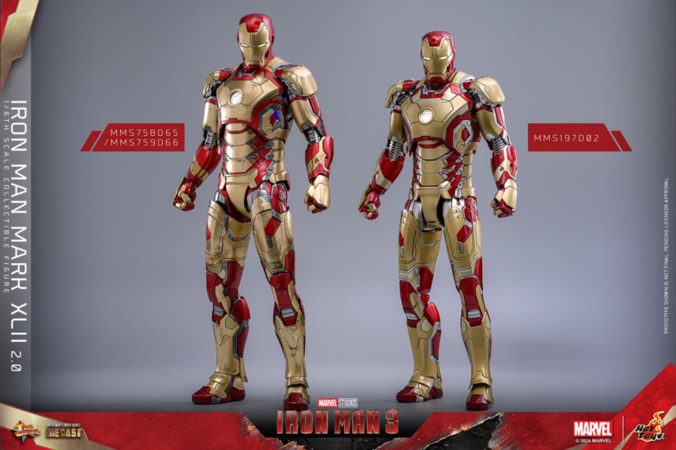 Iron Man 3 - Iron Man Mk 42 (2.0) 1:6 Scale Collectable Action Figure