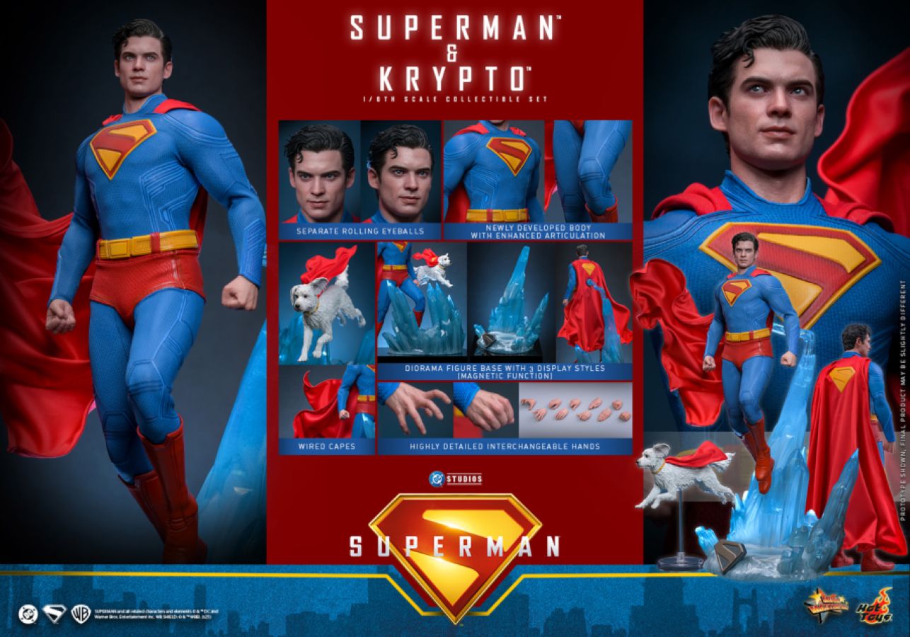 Superman (2025) - Superman & Krypto 1:6 Scale Collectable Action Figure Set