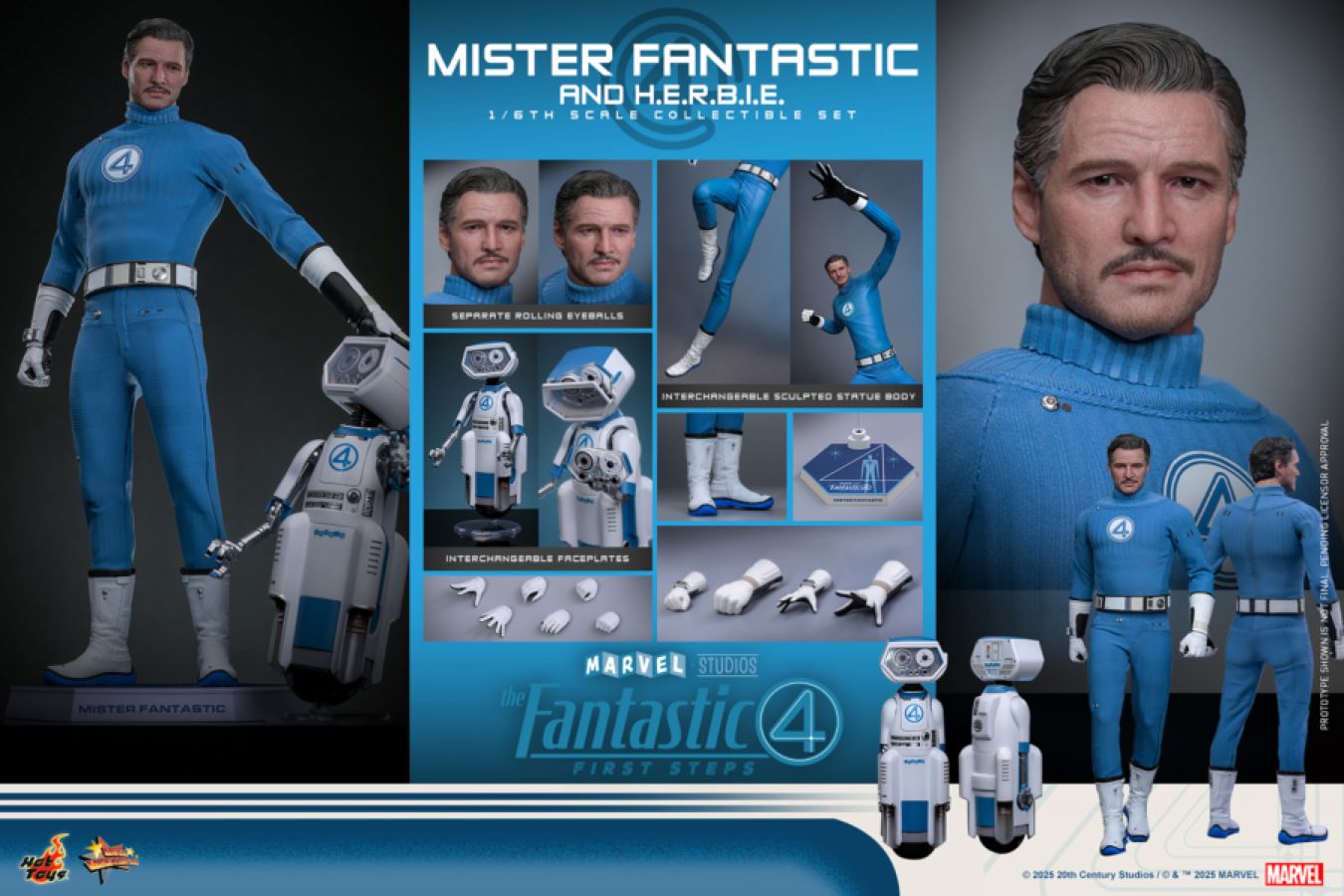 The Fantastic Four: First Steps - Mr. Fantastic & HERBIE 1:6 Scale Collectable Figure Set