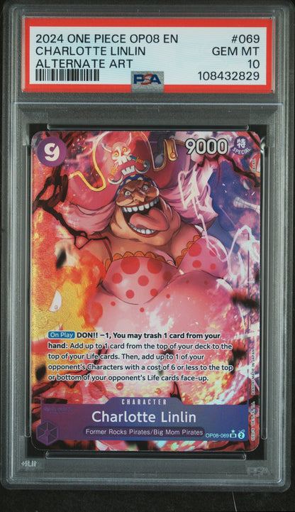 2024 One Piece Op08-Two Legends 069 Charlotte Linlin Alternate Art -PSA 10