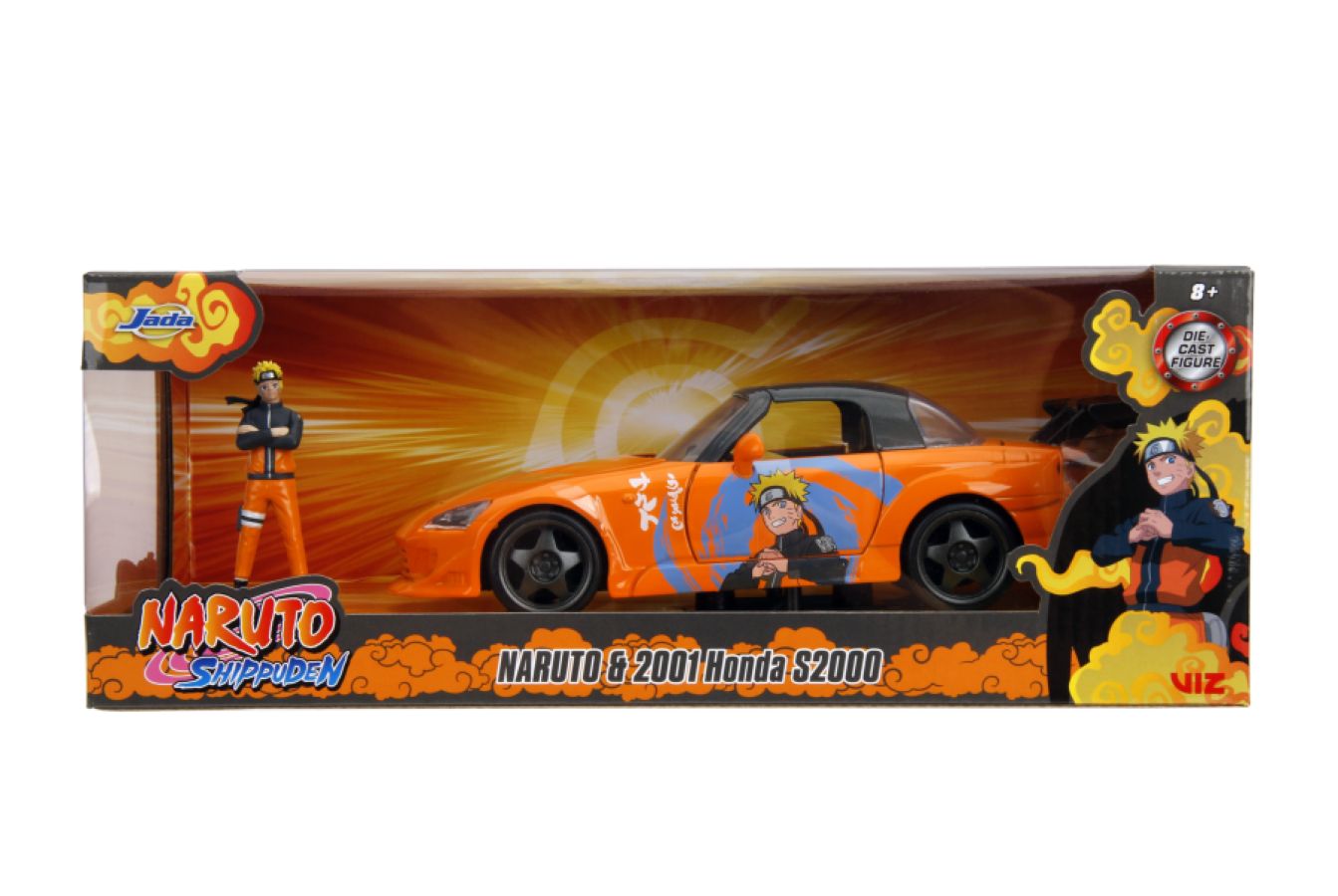 Naruto - 2001 Honda S2000 (with Naruto Figure) 1:24 Scale Diecast Vehicle Set