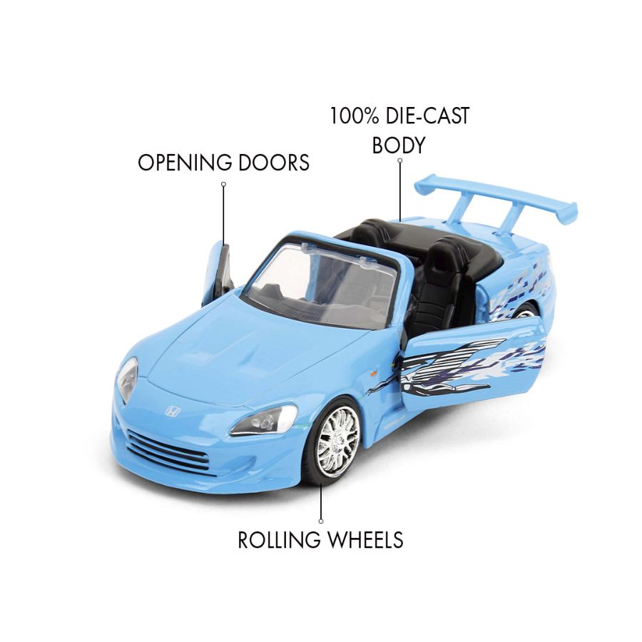 Fast & Furious - 2001 Honda S2000 1:32 Scale Diecast Vehicle (Blue Remix)