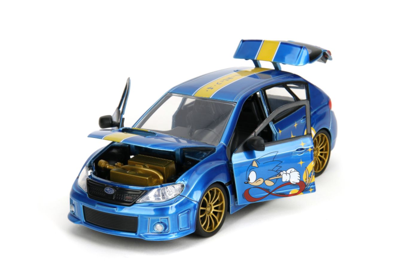Sonic - Subaru STI with Sonic Figure 1:24 Scale Diecast Vehicle