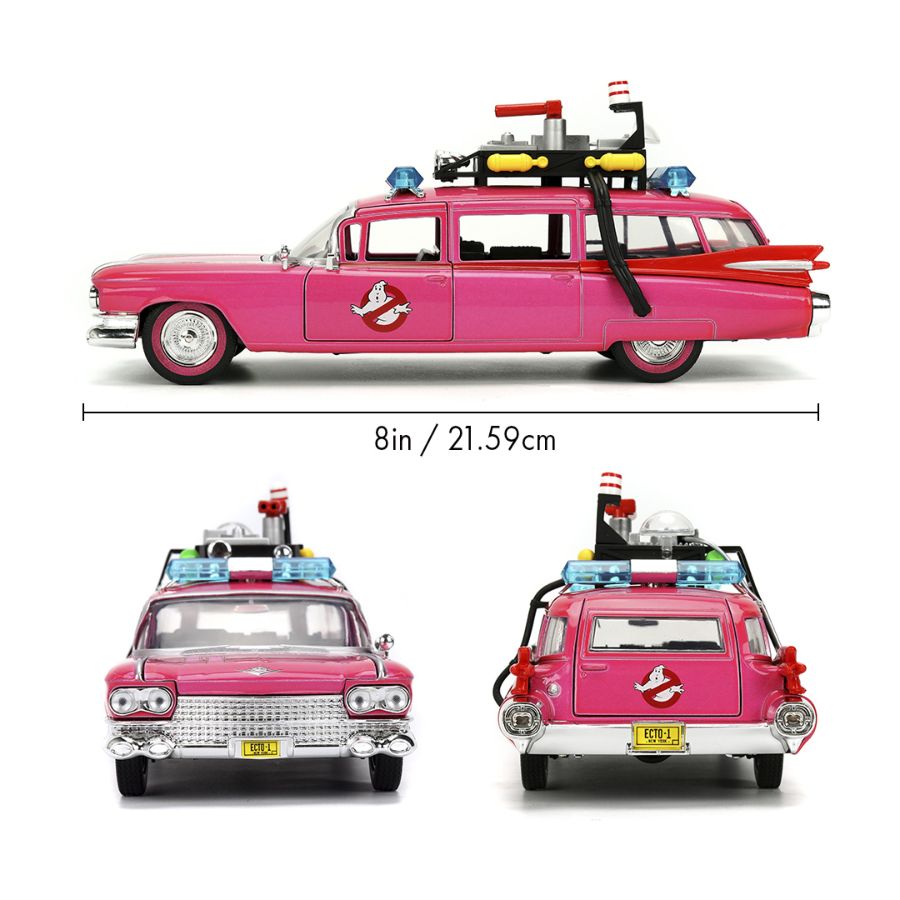 Pink Slips - Ghostbusters Ecto-1 (Pink) 1:24 Scale Diecast Vehicle