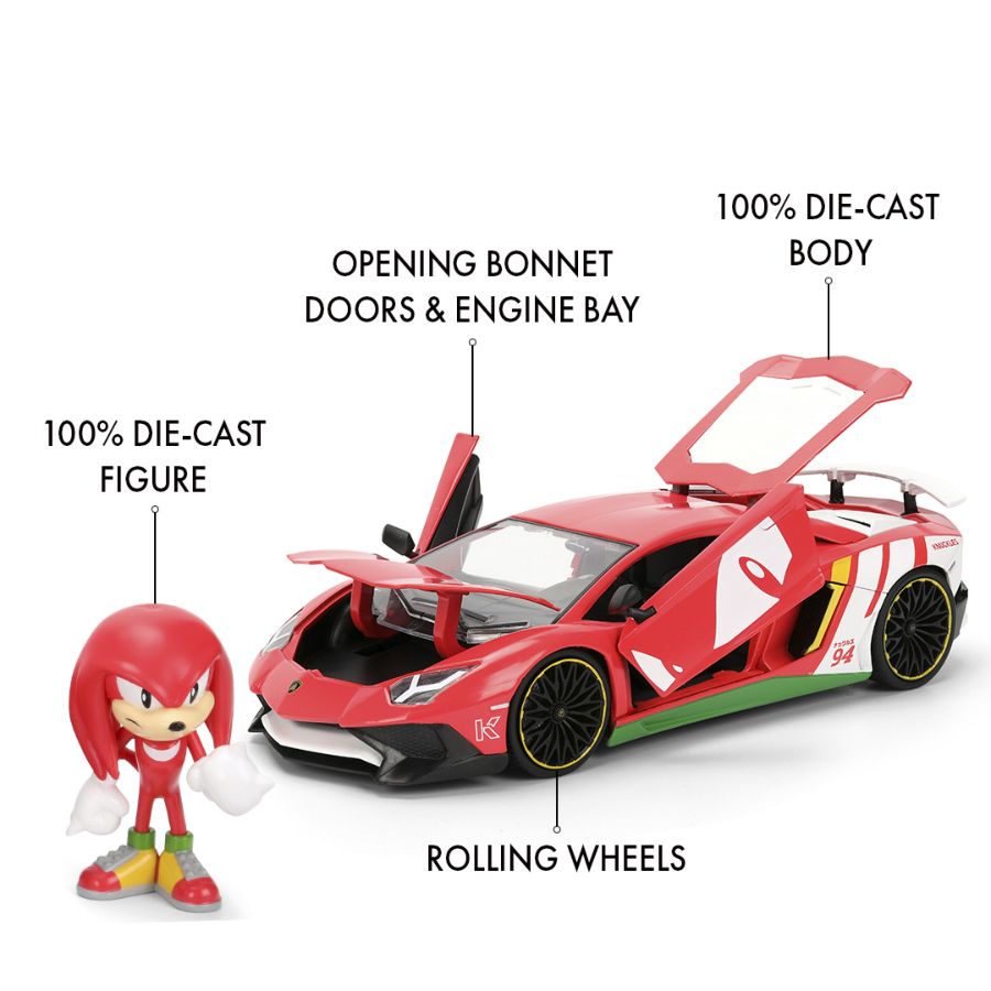 Sonic the Hedgehog - Lamborghini Aventaor SV 1:24 Scale Diecast Vehicle (with Figure)