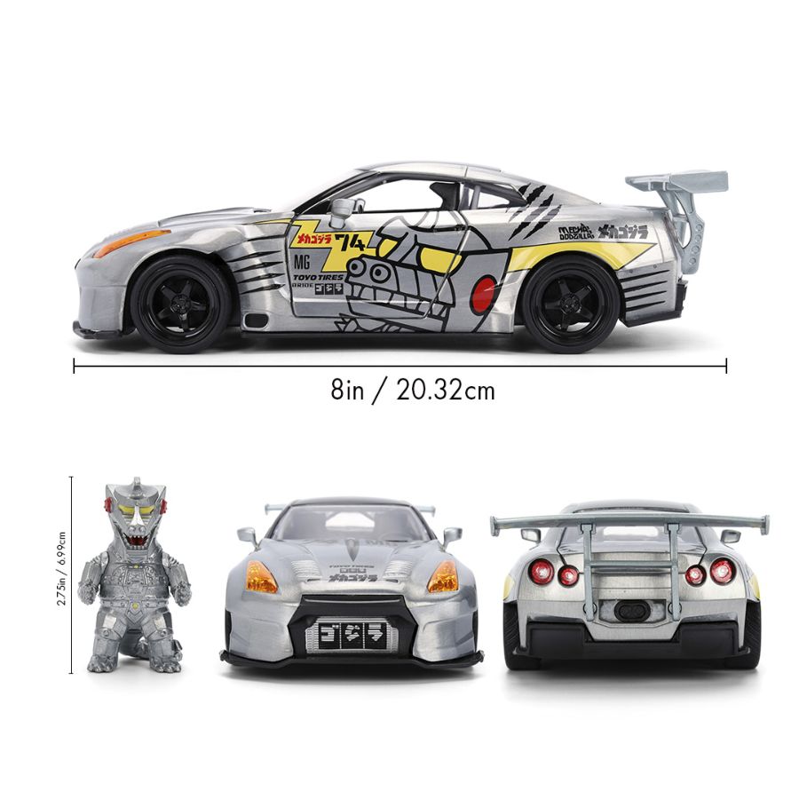 Godzilla - 2009 Nissan GT-R R35 Ben Sopra 1:24 Scale Diecast Vehicle (with Figure)