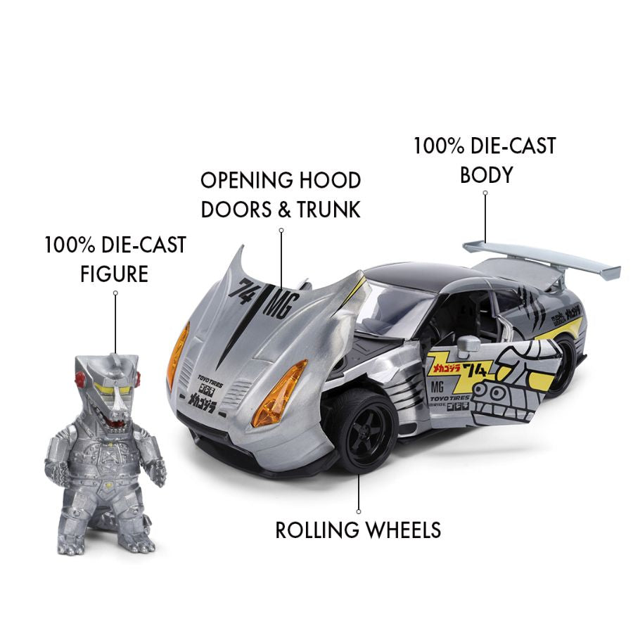 Godzilla - 2009 Nissan GT-R R35 Ben Sopra 1:24 Scale Diecast Vehicle (with Figure)