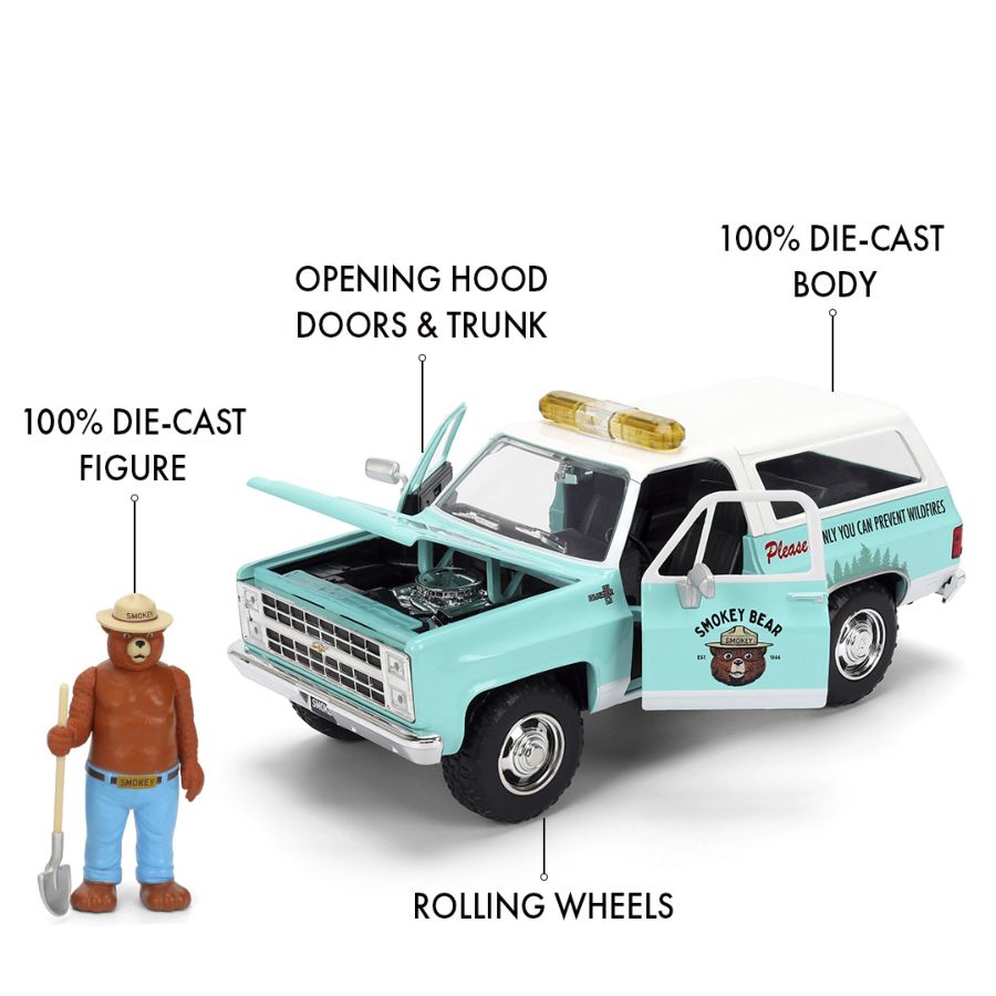 Smokey Bear - 1980 Chevrolet Blazer 1:24 Scale Diecast Vehicle (with Figure)
