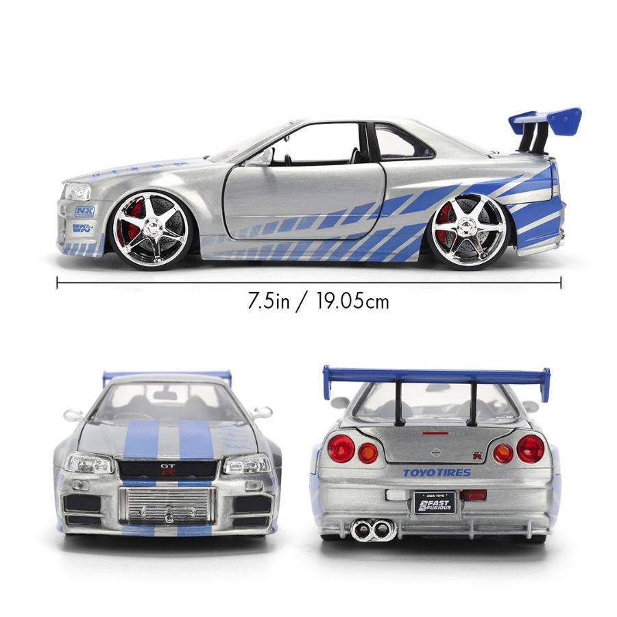 Fast & Furious - Brian's 2002 Nissan Skyline GT-R (BNR34) 1:24 Scale Diecast Vehicle