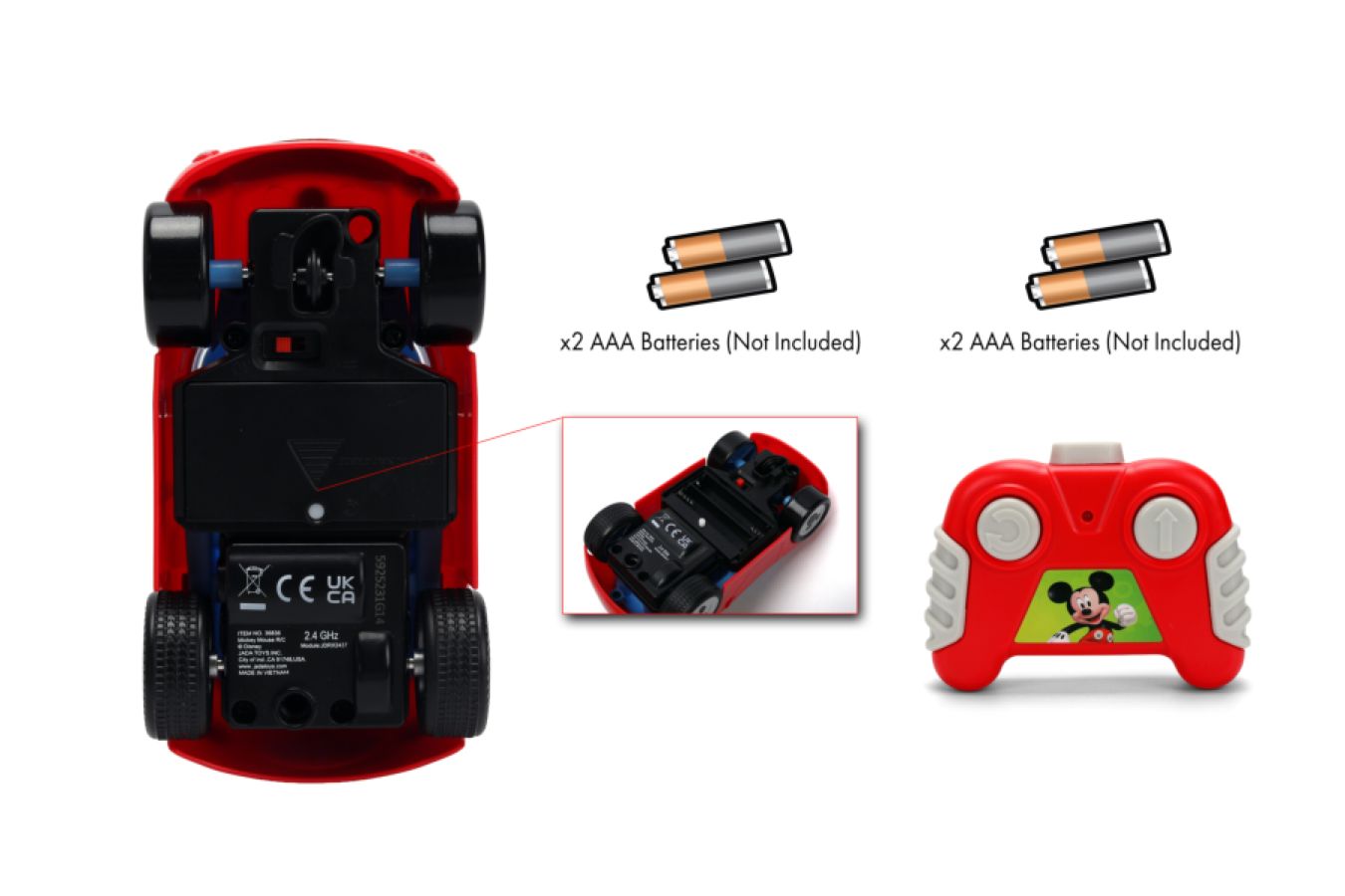 Disney - Mickey Mouse 1:32 Scale Remote Control Car (Simple Function)